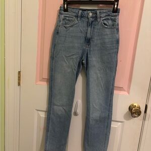 Hollister Ultra High-Rise Mom Jeans in Light Blue